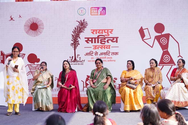 रायपुर साहित्य उत्सव 2026 : महिला साहित्यकारों के विशेष काव्य-पाठ सहित सुरजीत नवदीप मंडप में गूंजा साहित्य, 90 से अधिक रचनाकारों की सहभागिता