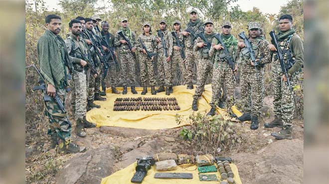 बड़ी नक्सल साजिश नाकाम : आईटीबीपी-डीआरजी की कार्रवाई में बड़ी तादाद में विस्फोटक और हथियार बरामद