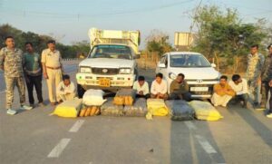 तरबूज की आड़ में चल रहा था नशे का काला खेल, करोड़ों के गांजा के साथ 6 तस्कर गिरफ्तार