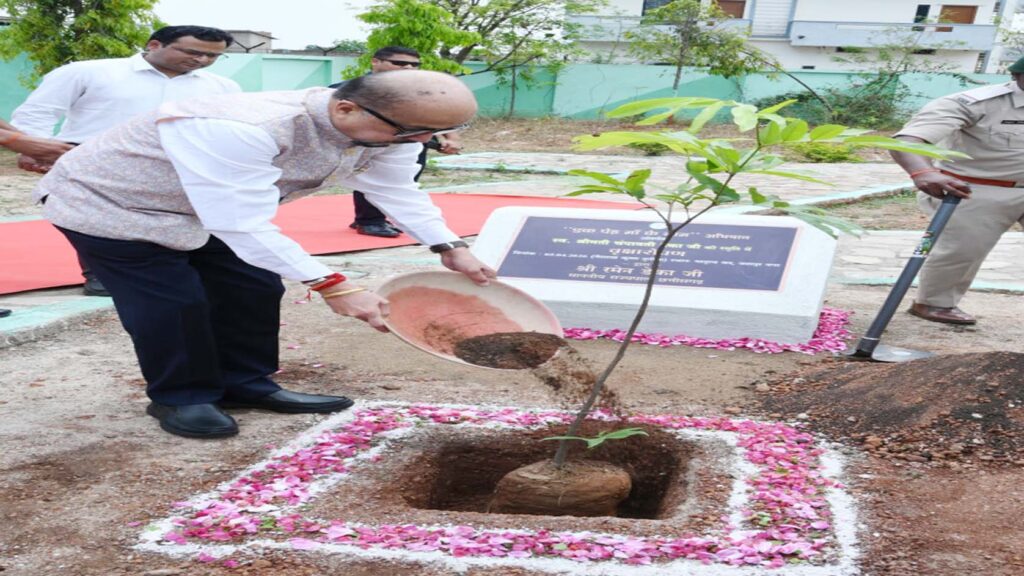 राज्यपाल श्री रमेन डेका ने जशपुर के मातृत्व वन में किया सीता अशोक के पौधे का रोपण
