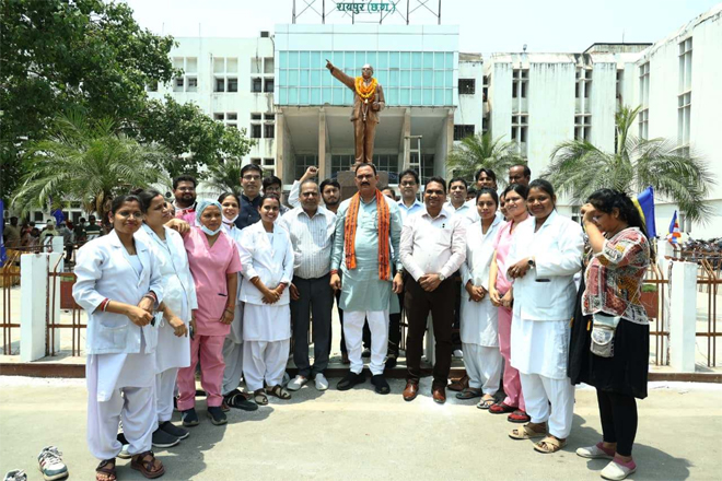 बाबा साहेब के विचारों पर चलकर ही बनेगा बेहतर समाज: स्वास्थ्य मंत्री श्याम बिहारी जायसवाल