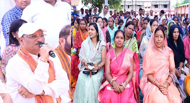 सरगुजा जिले के ग्राम सिलमा में अचानक उतरा मुख्यमंत्री साय का हेलीकॉप्टर, खाट में बैठकर ग्रामीणों से किया संवाद: सुनी समस्याएं, समाधान के दिए निर्देश