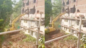 सेंट पॉल स्कूल परिसर में चला बुलडोजर, सामुदायिक भवन के नाम पर कथित चर्च निर्माण पर प्रशासन की कार्रवाई