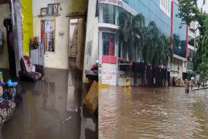 पहली ही बारिश ने रायपुर नगर निगम के दावों की खोली पोल, जलमग्न हुआ इलाका, लोगों के घरों में नाले का गंदा पानी