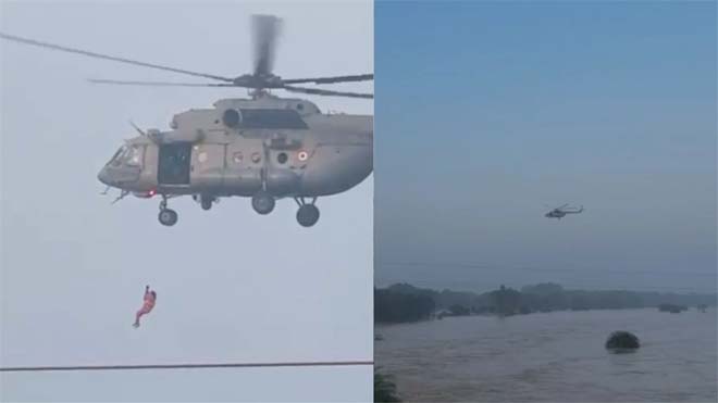 बस्तर में बाढ़ से हाहाकार : आईएएफ के एमआई-17 हेलीकॉप्टर और एसडीआरएफ ने 817 लोगों को निकाला