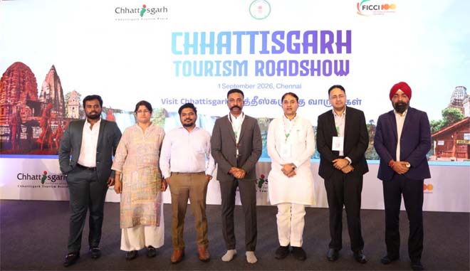दक्षिण भारत के पर्यटन बाजार में छत्तीसगढ़ ने बढ़ाया कदम : छत्तीसगढ़ टूरिज्म बोर्ड के चेन्नई रोड शो में टूर ऑपरेटर्स से सीधा संवाद, छत्तीसगढ़ भ्रमण के लिए पर्यटकों को जोड़ने पर जोर