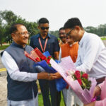रायगढ़ पहुंचने पर मुख्यमंत्री विष्णुदेव साय का हुआ भव्य स्वागत