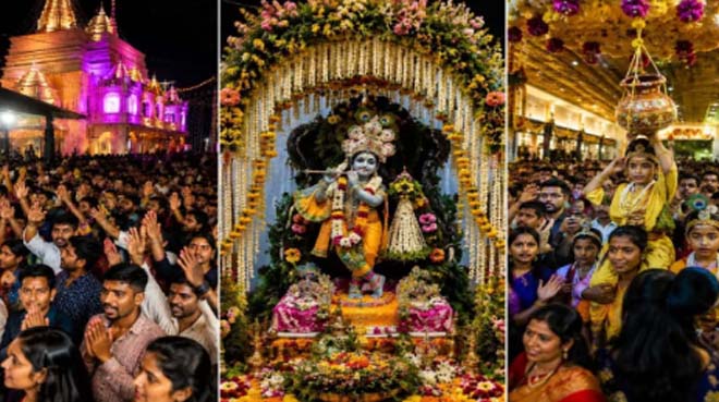 नंदलाल के जन्मोत्सव की धूम : कान्हा के जयकारों से गूँजा रायपुर, जन्माष्टमी पर मंदिरों मे उमड़ा आस्था का सैलाब