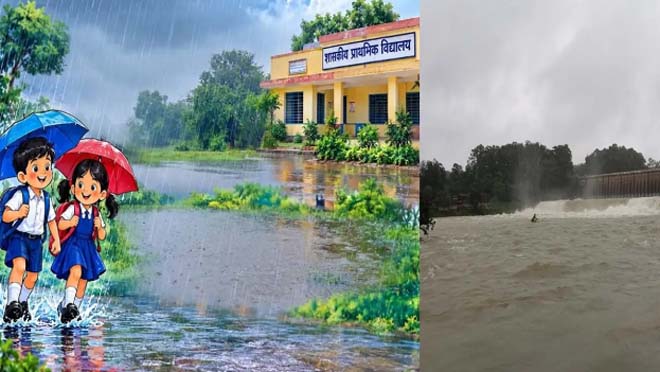 छत्तीसगढ़ में भारी बारिश का असर: कई जिलों में स्कूल बंद, धमतरी जिले के सभी बांधों के गेट खोले गए