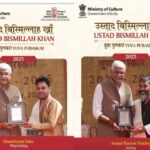 छत्तीसगढ़ की कला प्रतिभाओं ने राष्ट्रीय मंच पर लहराया परचम, जशपुर के डॉ. आनन्द पाण्डेय और सारंगढ़ के श्री घनश्याम साहू को प्रतिष्ठित उस्ताद बिस्मिल्लाह खान युवा पुरस्कार